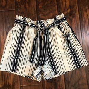 High Waist Shorts Blue/Cream Size 16